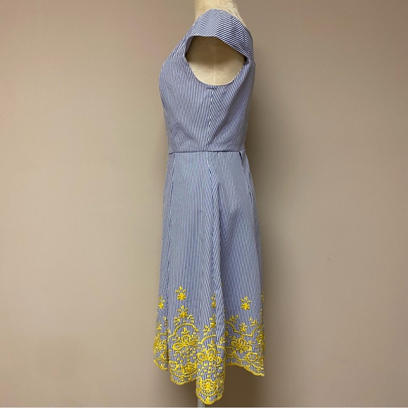 Nicole Miller Embroidered Striped Dress - Picture 2 of 7